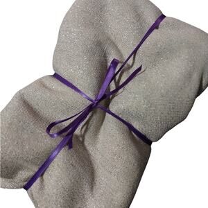 GLITTERING GOLD COTTON AMD SILVER METALLIC RECTANGULAR TABLECLOTH! 96" X 52"